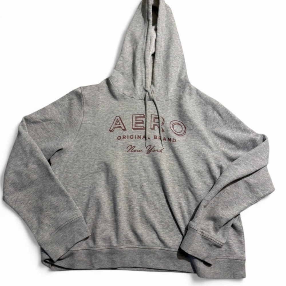 Aeropostale Gray Hoodie with Maroon Accents